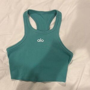 ALO Yoga Teal racerback cropped tank